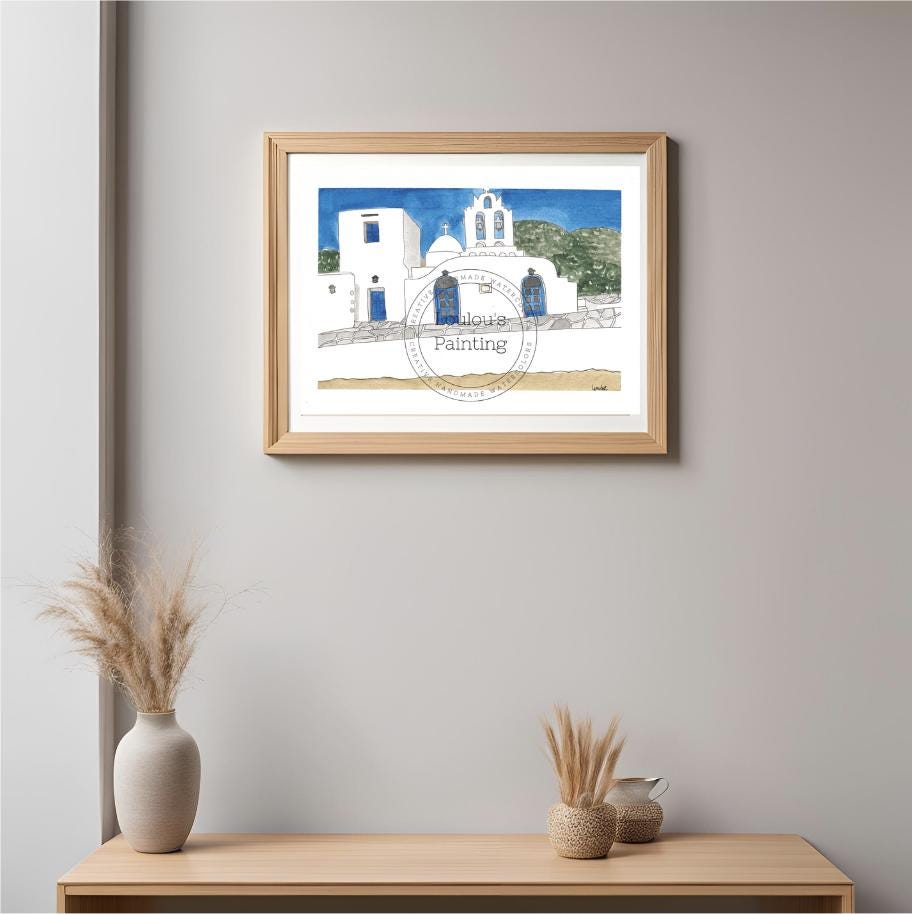 Vathy's church 21x14.8cm A5