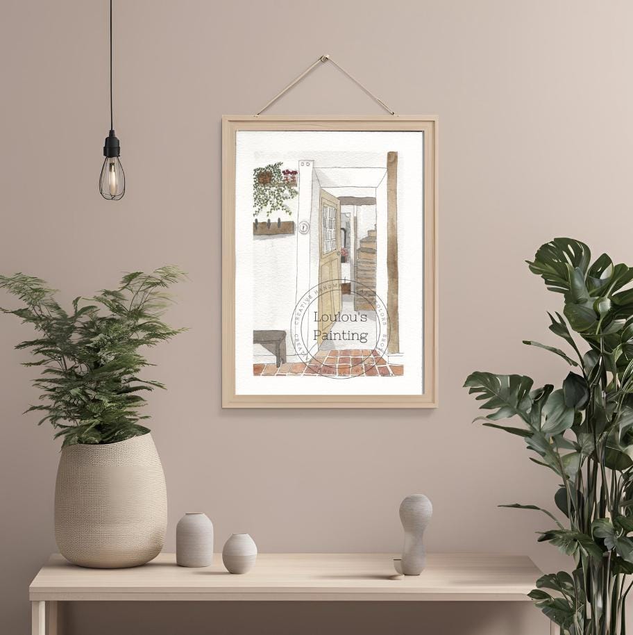 Intérieur d'une maison ancienne 20x26cm